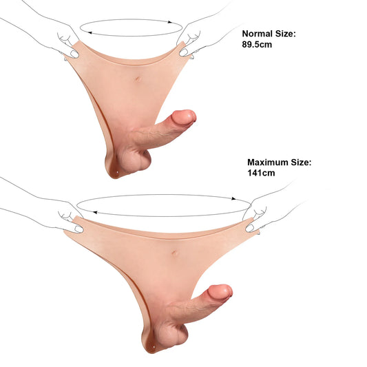 ウェアラブルシリコン・ディルド|ソリッドシャフト&ソフト睾丸ストラップオン