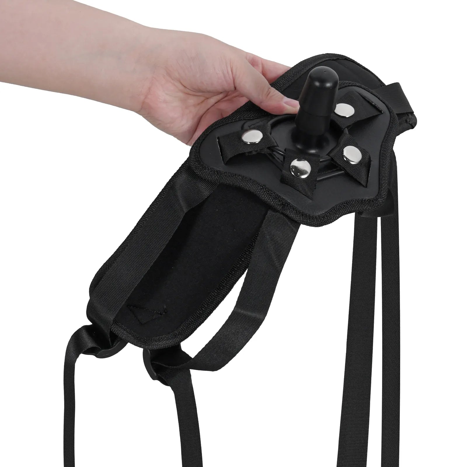 ブラックレザー・ハーネス 固定ディルド専用|Vac-U-Lock対応の高耐久システム