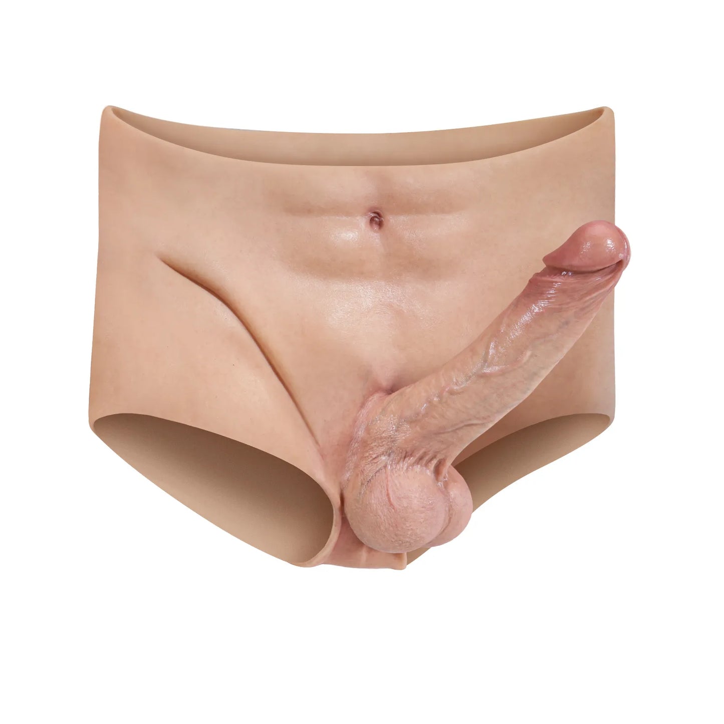 フルカバー型シリコンストラップオンショーツ|リアルディルド一体設計 18.5cm