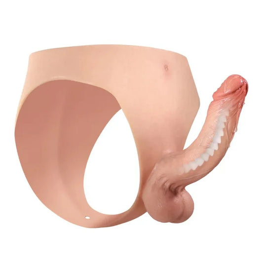 ウェアラブルシリコン・ディルド|ソリッドシャフト&ソフト睾丸ストラップオン