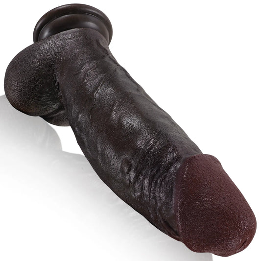 ディルド リアル 21.8cm|極太ショート・ブラックモデル(リアル造形ディテール)