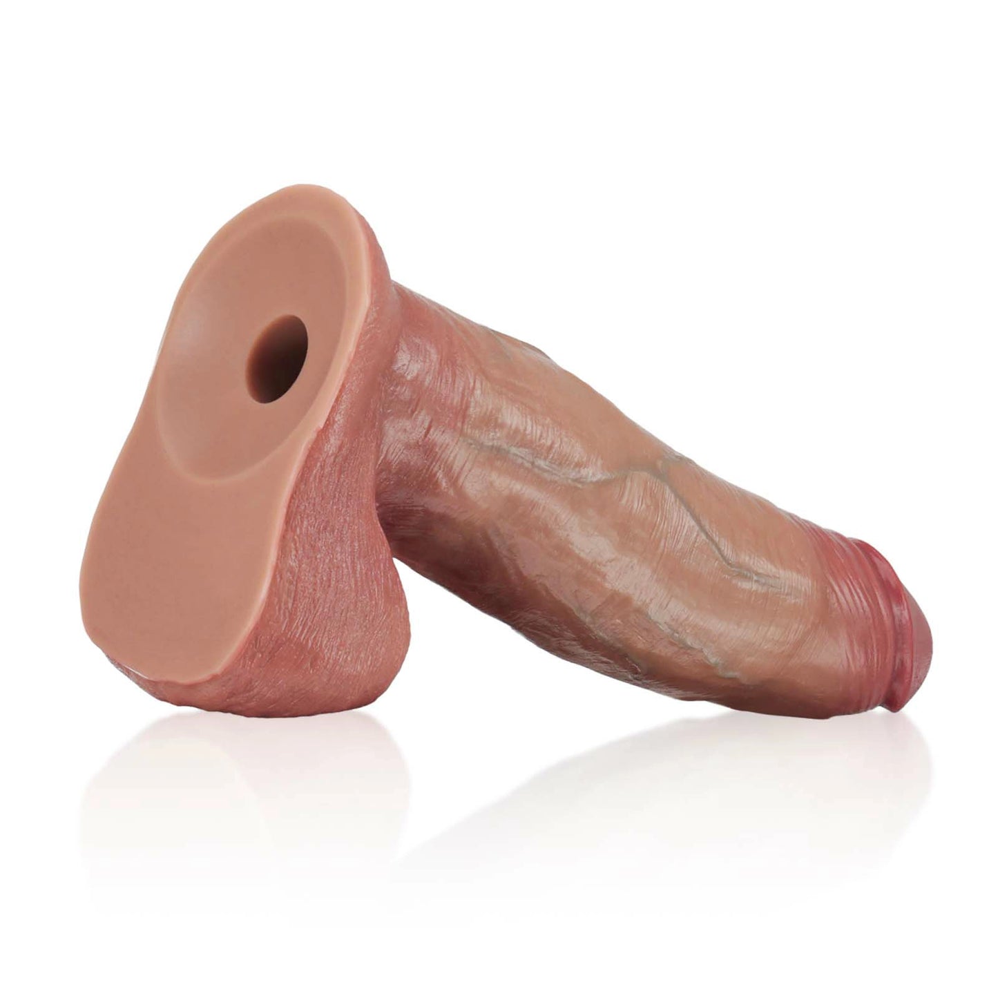 巨大ディルド 22.8cm スライドレザーとボール 液体シリコン素材