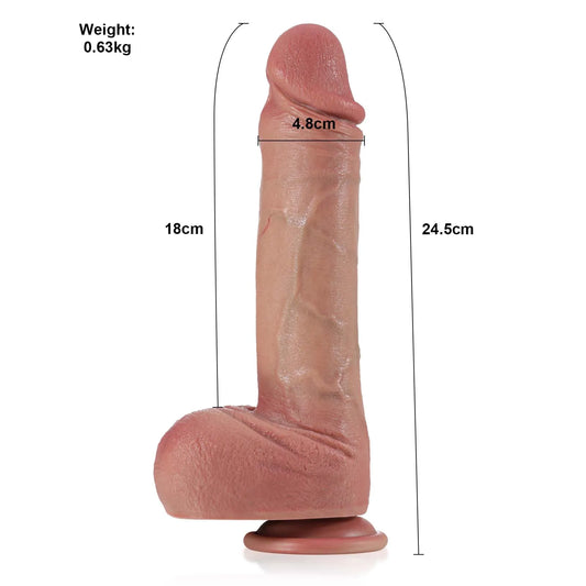 ディルド リアル 24.5cm 柔らかいスキン質感・浮き出る血管&スライド式睾丸モデル