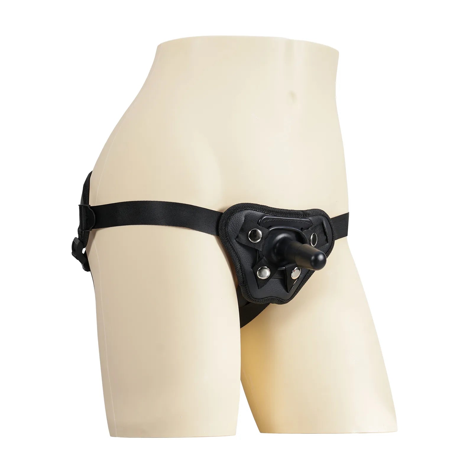 ブラックレザー・ハーネス 固定ディルド専用|Vac-U-Lock対応の高耐久システム