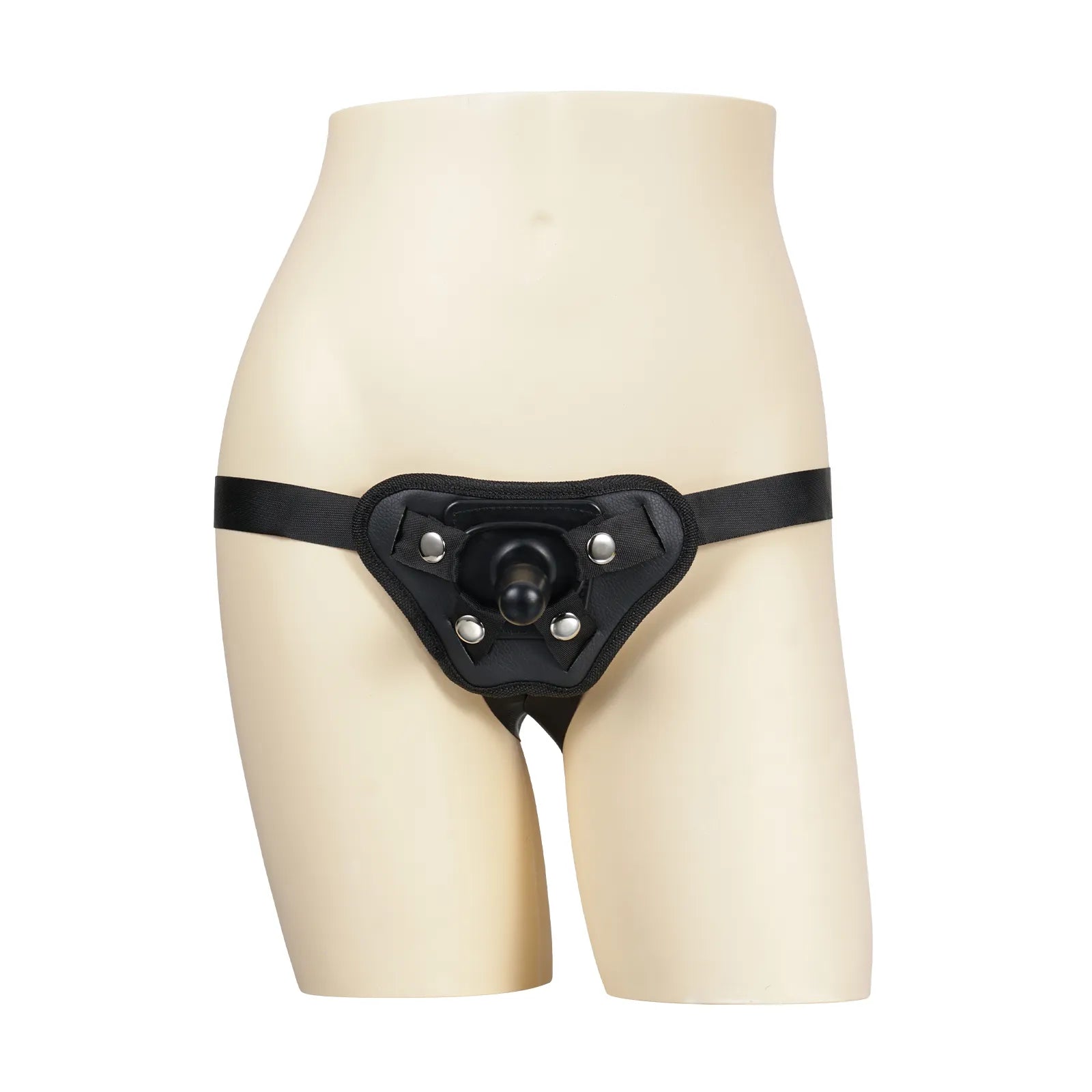 ブラックレザー・ハーネス 固定ディルド専用|Vac-U-Lock対応の高耐久システム