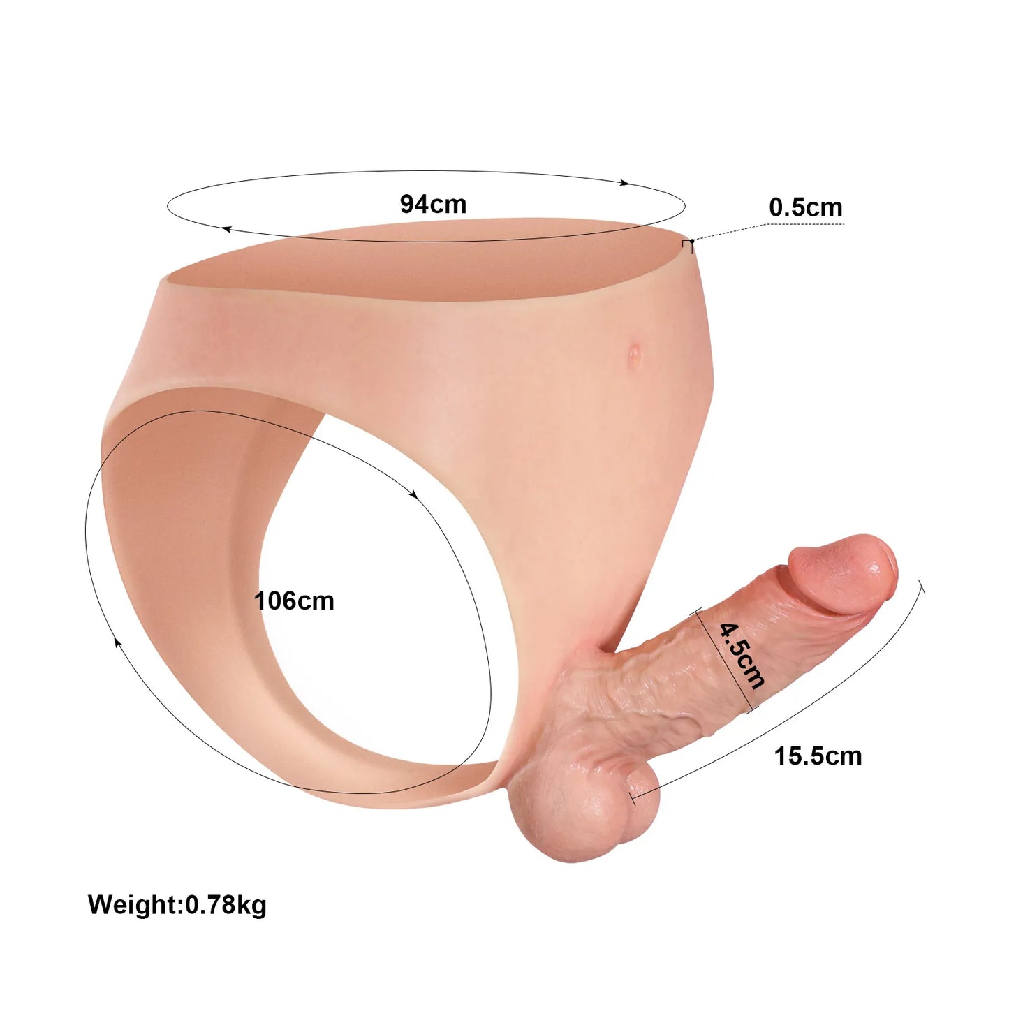 装着式ストラップオン 15.5cm｜しっかり芯あり、自然で安定した使用感