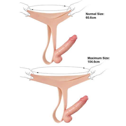 シリコン製ストラップオン 15cm｜安定感のあるディルド設計