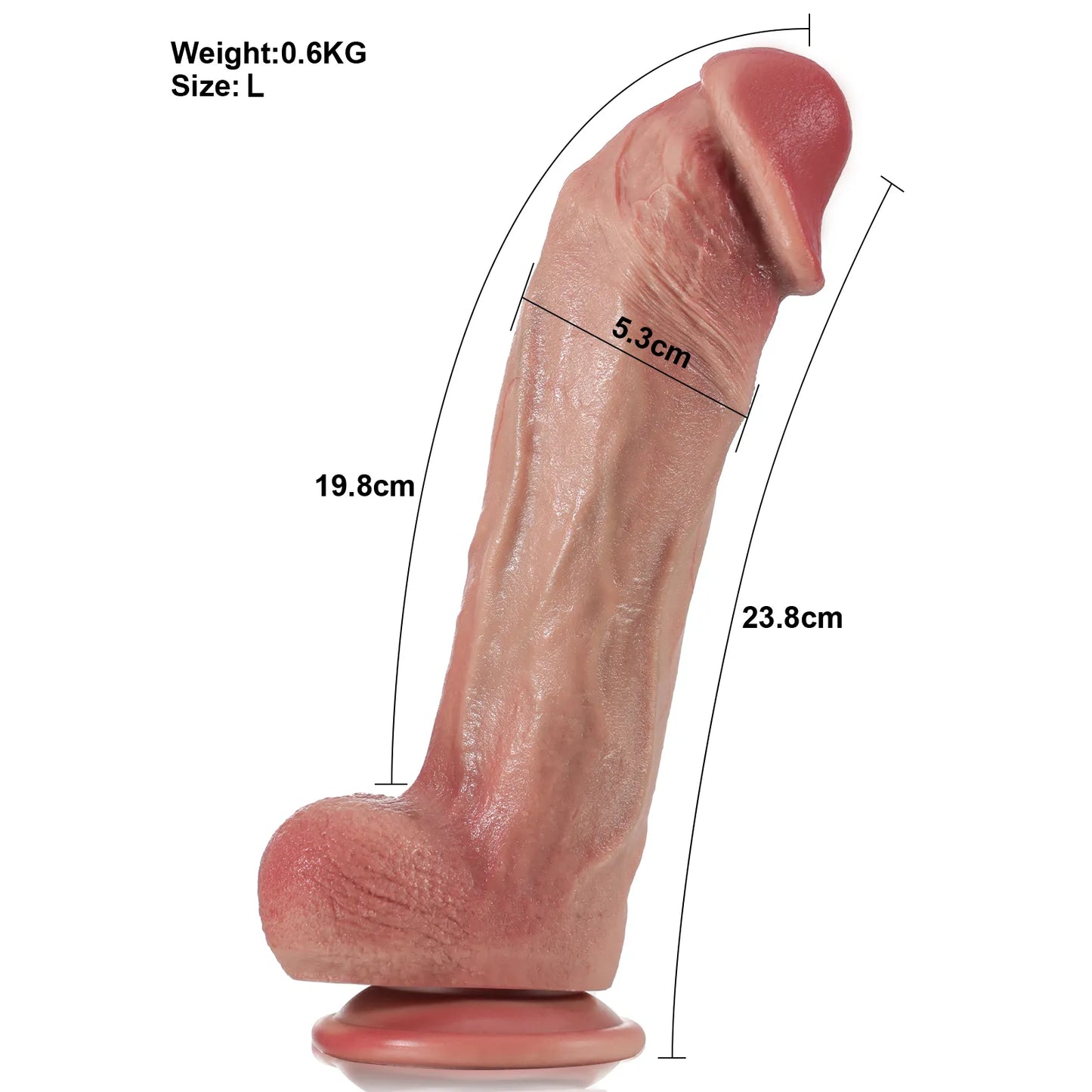 極太 巨大 ディルド リアル 23,8cm｜浮き出る血管＆締まりのある睾丸モデル