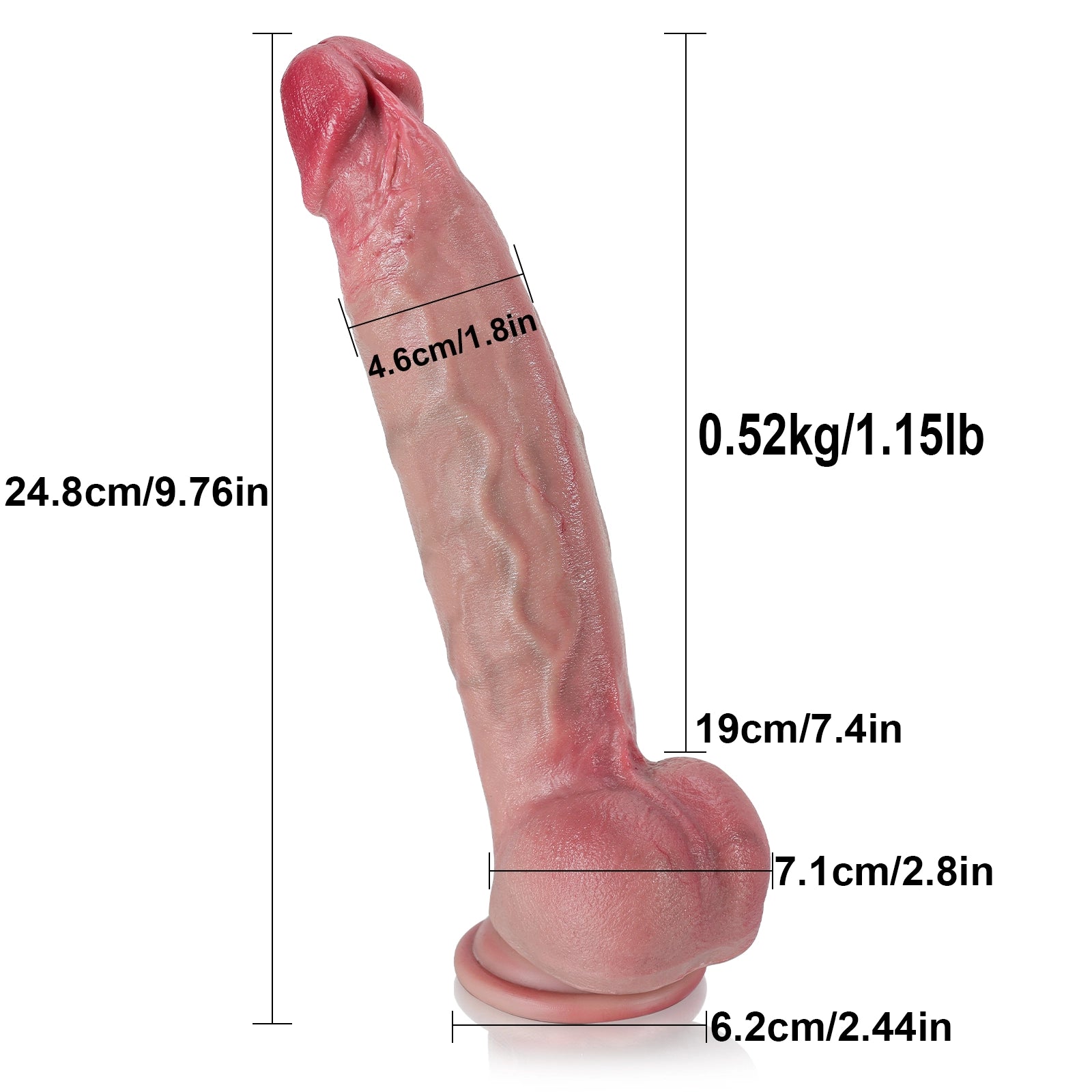 シェーン (Shane) 24.8cm 巨大ディルド｜自在に曲がる可動芯と導入補助設計